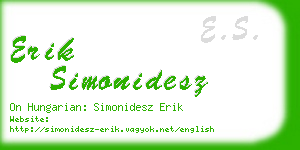 erik simonidesz business card